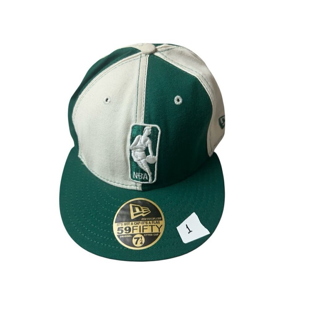 Boston Celtics Hat Cap Size 7 1/4 Green White New Era Fitted Wool USA